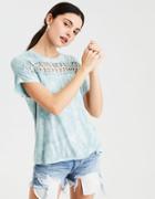 American Eagle Outfitters Ae Soft & Sexy Macrame Front T-shirt