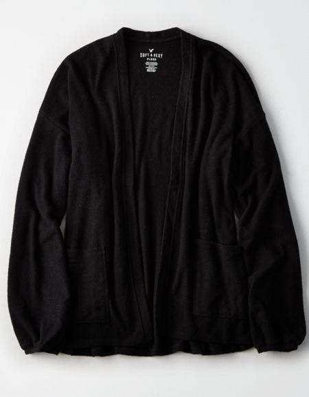 American Eagle Outfitters Ae Soft & Sexy Plush Balloon Sleeve Cardigan