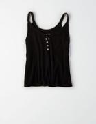 American Eagle Outfitters Ae Strappy Plush Henley Tank Top