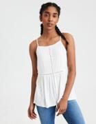 American Eagle Outfitters Ae Lace Trim Peplum Tank Top