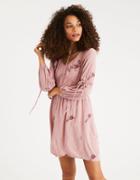American Eagle Outfitters Ae Embroidered Split-sleeve Shift Dress