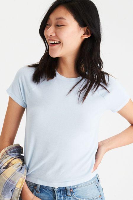 American Eagle Outfitters Ae Soft & Sexy Ribbed Tomgirl Raglan T-shirt