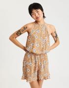 American Eagle Outfitters Ae High Neck Open Back Romper