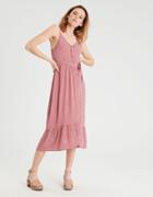 American Eagle Outfitters Ae Lace Up Wrap Midi Dress