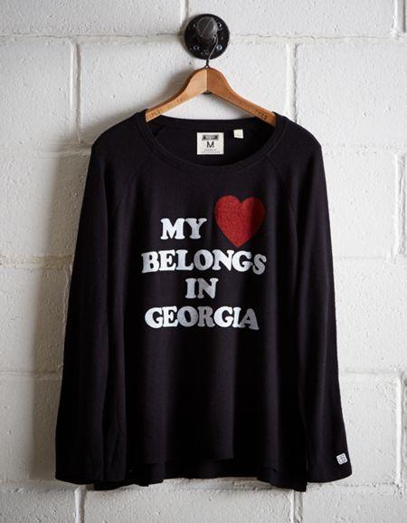 Tailgate Women's My Heart In Georgia Plush Tee