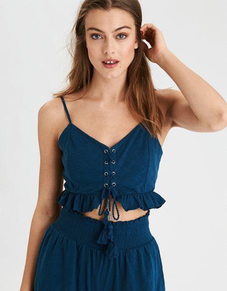 American Eagle Outfitters Ae Western Crop Top