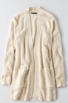 American Eagle Outfitters Ae Pointelle Open Cardigan