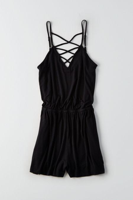 American Eagle Outfitters Ae Cross-front Strappy Romper