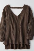 American Eagle Outfitters Don't Ask Why Slouchy Deep V Sweater