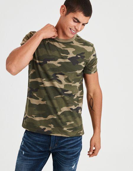 American Eagle Outfitters Ae Slub Camo T-shirt