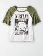 American Eagle Outfitters Ae Nirvana Burnout T-shirt