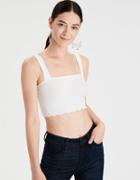 American Eagle Outfitters Ae Ribbed Lettuce Hem Crop Top