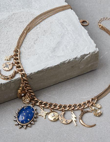 American Eagle Outfitters Ae Blue Pendant Charm Necklace