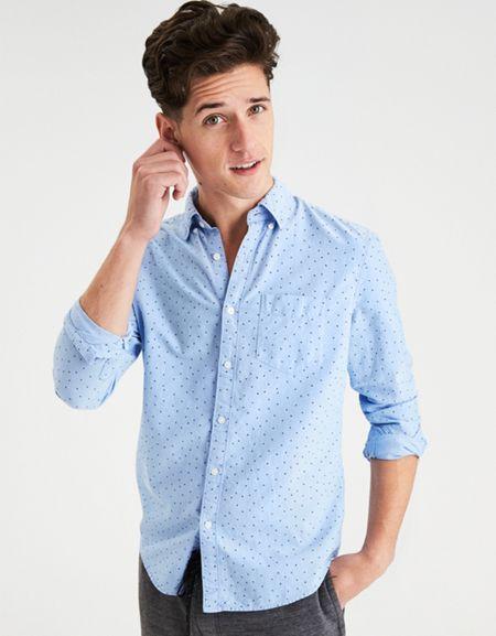 American Eagle Outfitters Ae Classic Colorblock Button Down Oxford Shirt