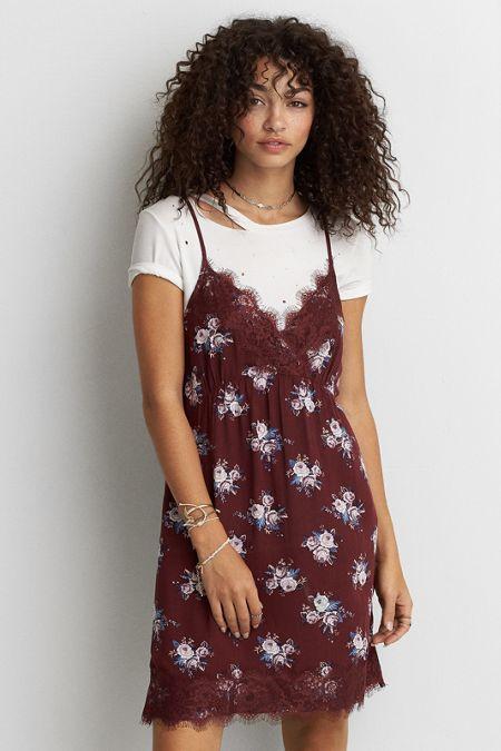 American Eagle Outfitters Ae Printed Slip Dress