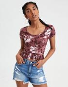 American Eagle Outfitters Ae Ruffle Bottom Baby Tee