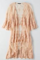 American Eagle Outfitters Ae Embroidered Mesh Kimono