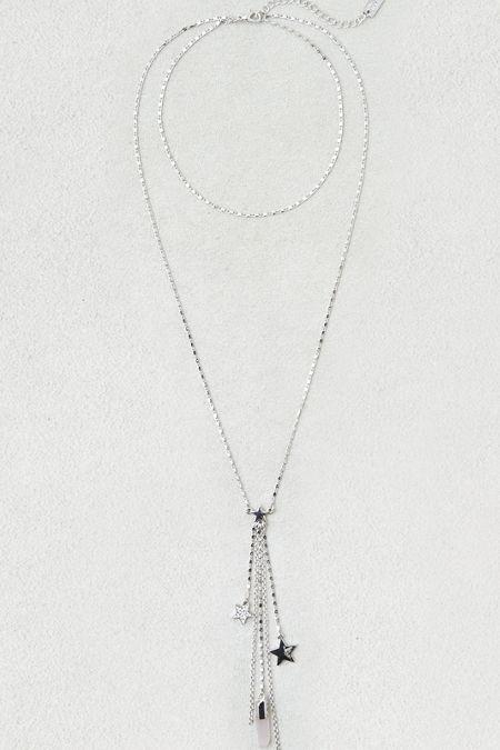American Eagle Outfitters Ae Crystal Charms Layered Necklace