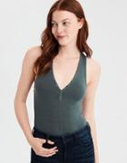 American Eagle Outfitters Ae Sleeveless Henley Bodysuit