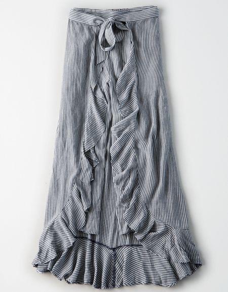 American Eagle Outfitters Ae Gingham Ruffle Skort Pants