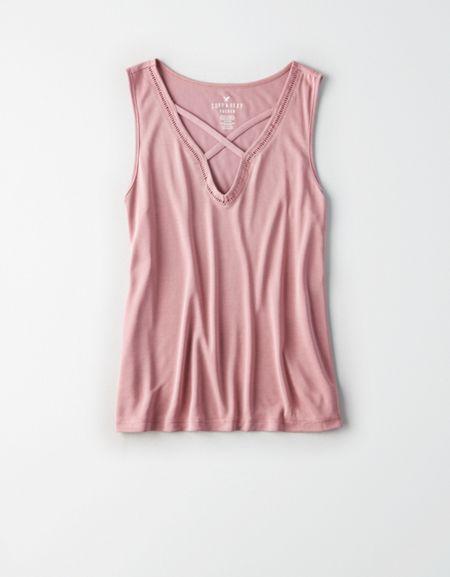 American Eagle Outfitters Ae Cross Front Tank Top
