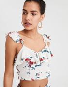 American Eagle Outfitters Ae Double Ruffle Crop Top