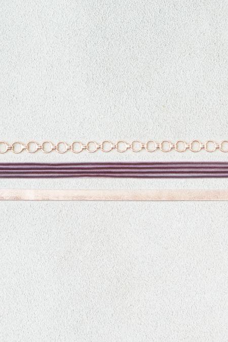 American Eagle Outfitters Ae Mixed Materials Rose Gold Chain 3-pack