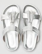 American Eagle Outfitters Ae Silver Tassel Sandals