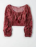American Eagle Outfitters Ae Smocked Paisley Blouse