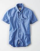 American Eagle Outfitters Ae Printed Chambray Button-down Shirt