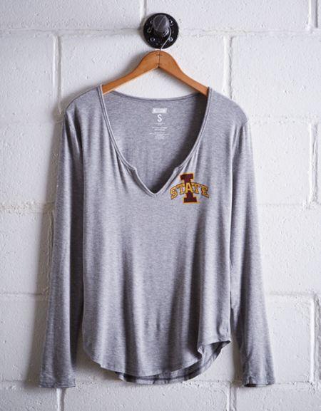 Tailgate Women's Iowa State Split Neck T-shirt