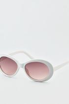 American Eagle Outfitters Ae White Oval Sunglasses