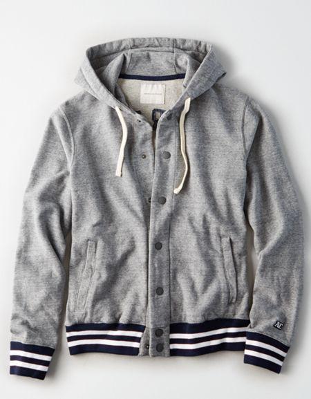 American Eagle Outfitters Ae Baseball Snap Sweatshirt