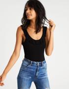 American Eagle Outfitters Ae Soft & Sexy Ruffled Scoop Bodysuit