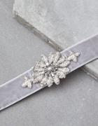American Eagle Outfitters Ae Grey Velvet Statement Necklace