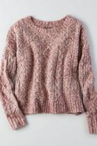 American Eagle Outfitters Ae Cropped Cable Pullover