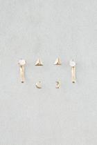 American Eagle Outfitters Ae Moons & Triangles Front Back Earrings