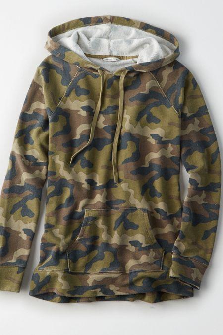 American Eagle Outfitters Ae Camo Fleece Hoodie