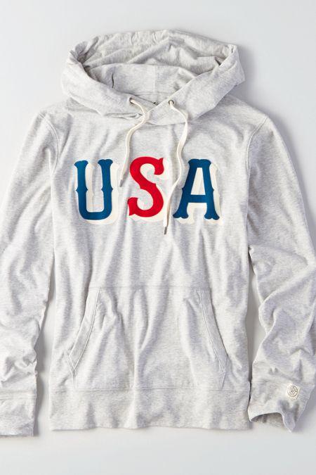 American Eagle Outfitters Ae Applique Usa Graphic Hoodie