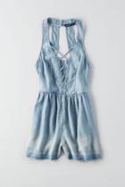 American Eagle Outfitters Ae Denim Lace-up Romper