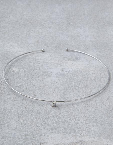 American Eagle Outfitters Ae Silver Initial Choker - H