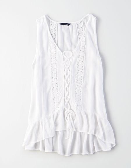 American Eagle Outfitters Ae Lace Up Shell Top