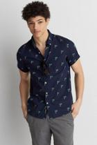 American Eagle Outfitters Ae Short Sleeve Poplin Shirt