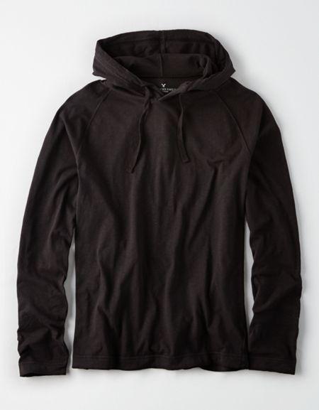American Eagle Outfitters Ae Washed Long Sleeve Hoodie Tee