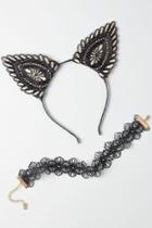 American Eagle Outfitters Ae Cat Ears & Lace Choker Set