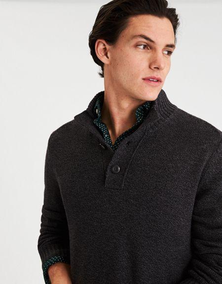 American Eagle Outfitters Ae Colorblock Mock Neck Sweater