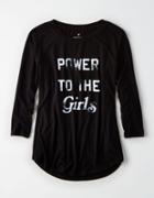 American Eagle Outfitters Ae Soft & Sexy Plush Graphic Baseball T-shirt