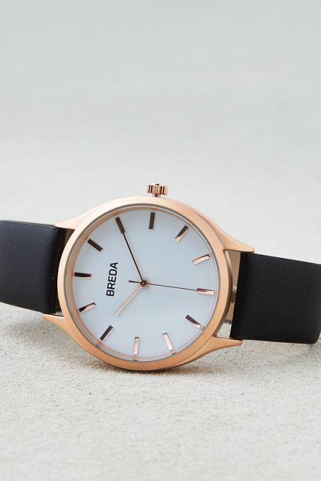 American Eagle Outfitters Breda Asper Rose Black & Gold Watch
