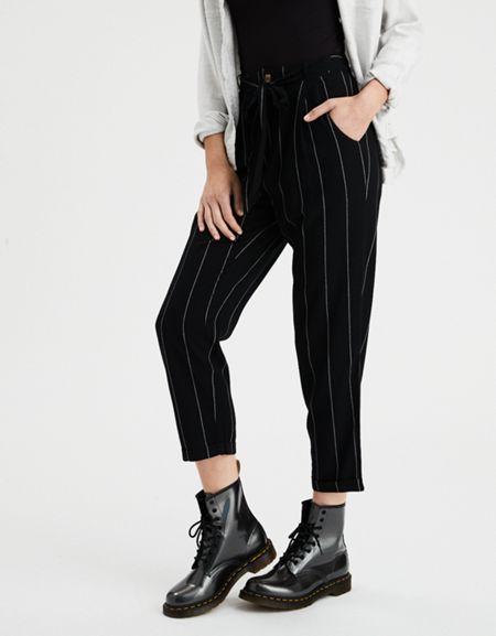 American Eagle Outfitters Ae Slim Pleated Stripe Pant