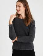 American Eagle Outfitters Ae Acid Washed Twist Back Pullover Sweater